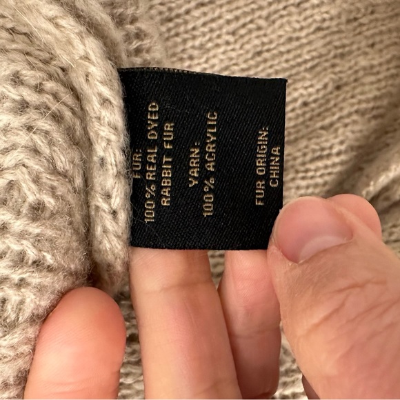 Metric Knits Fur Collection Rabbit Sweater Poncho - Picture 6 of 6